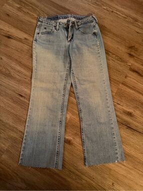 Wrangler Light Blue Cropped Straight Ankle Jeans